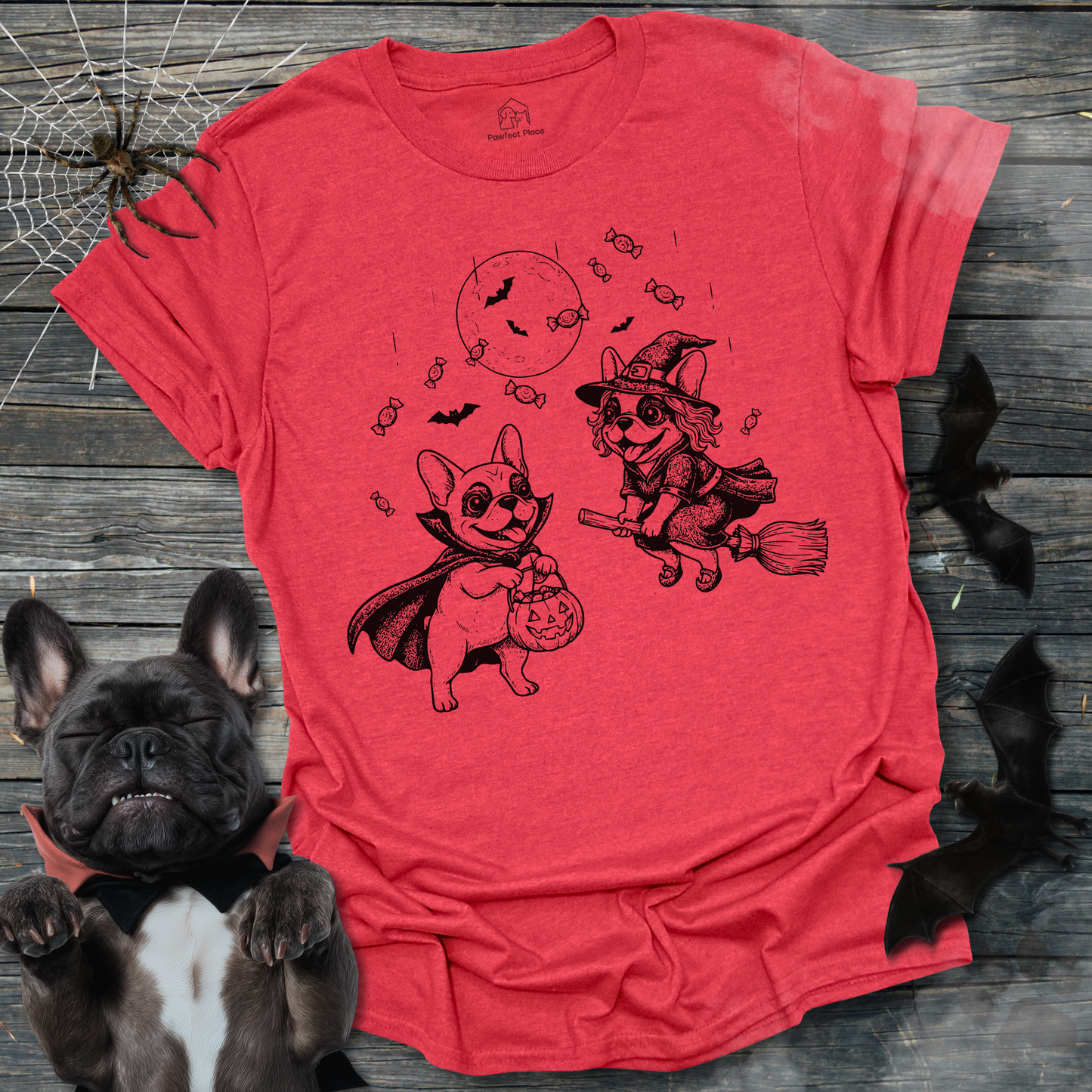 Trick Or Treat, Vintage  - Halloween Frenchie Tee