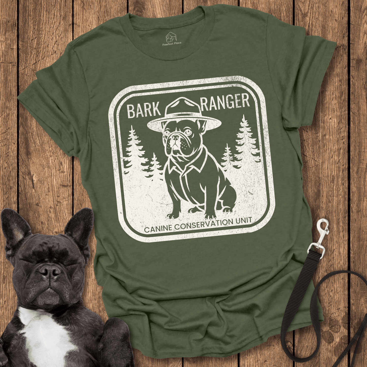 Frenchie T-Shirt, Bark Ranger, Canine Conservation - Dog Shirt