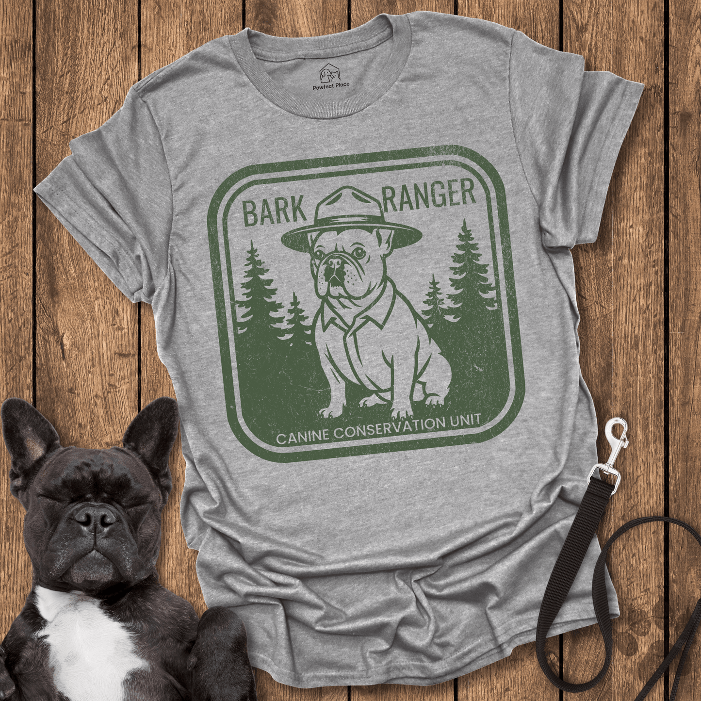 Frenchie T-Shirt, Bark Ranger, Canine Conservation - Dog Shirt