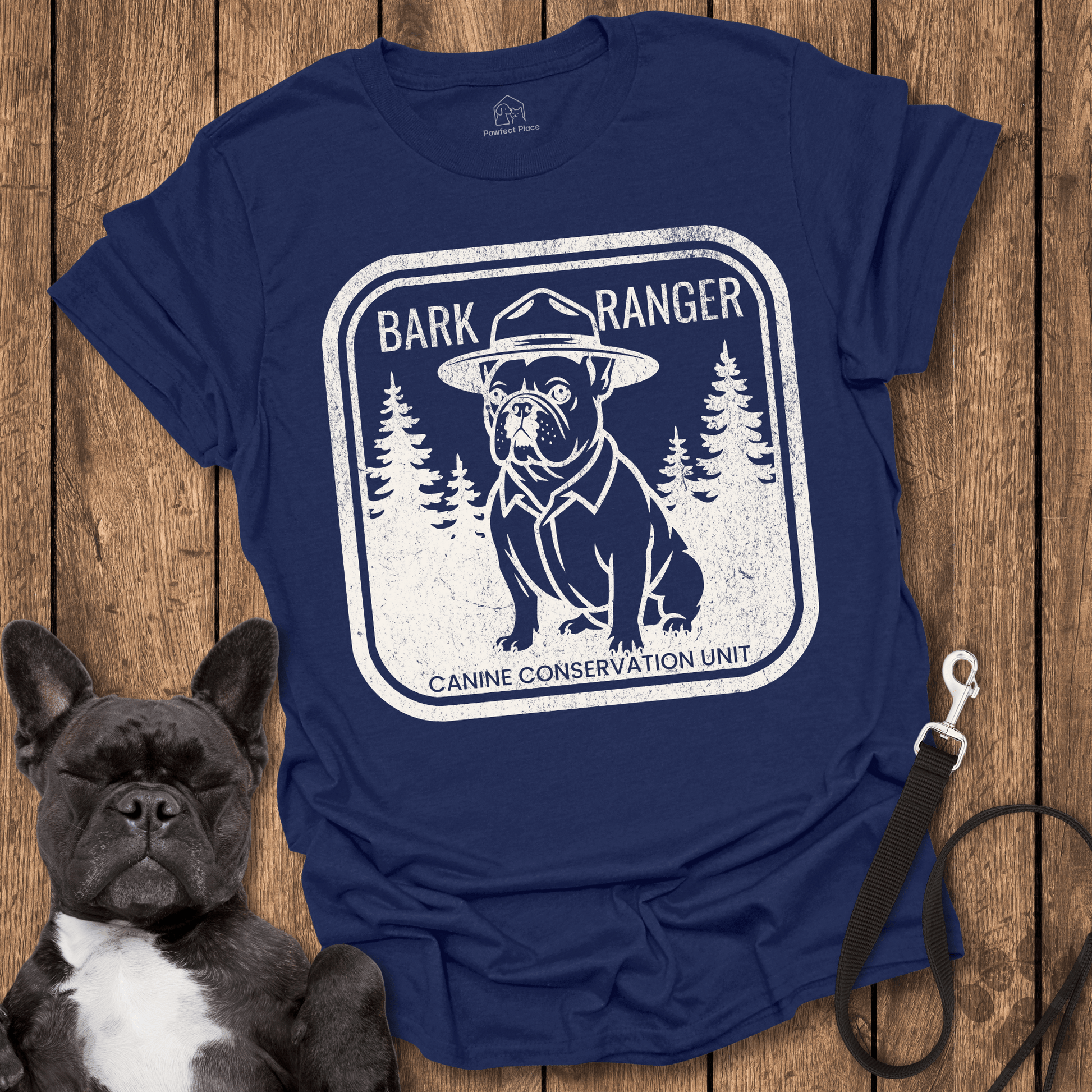 Frenchie T-Shirt, Bark Ranger, Canine Conservation - Dog Shirt