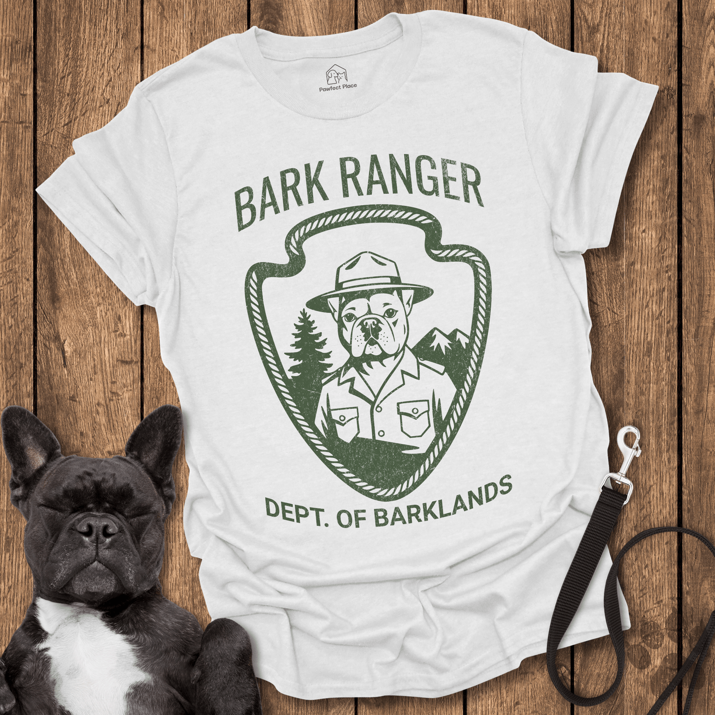 Frenchie T-Shirt, Bark Ranger, Dept. Of Barklands - Dog Shirt