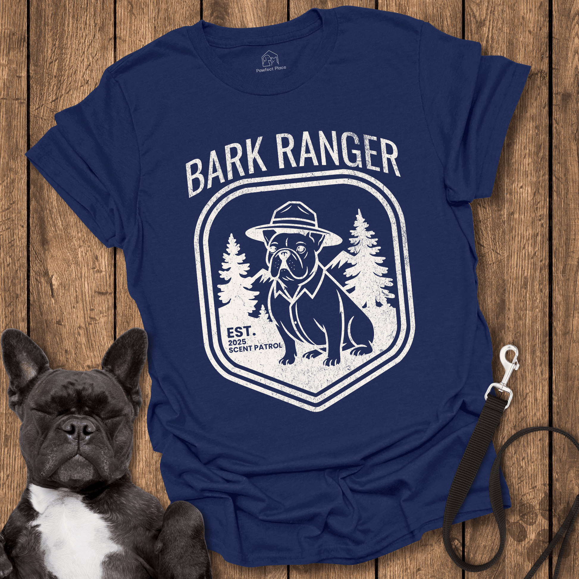 Frenchie T-Shirt, Bark Ranger, Scent Patrol - Dog Shirt