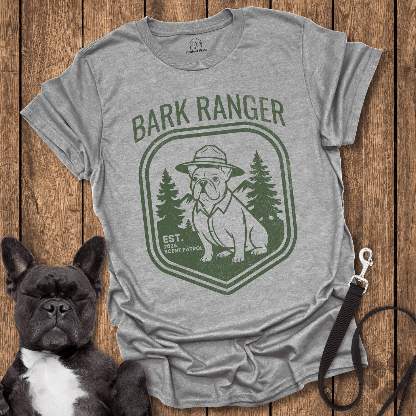 Frenchie T-Shirt, Bark Ranger, Scent Patrol - Dog Shirt