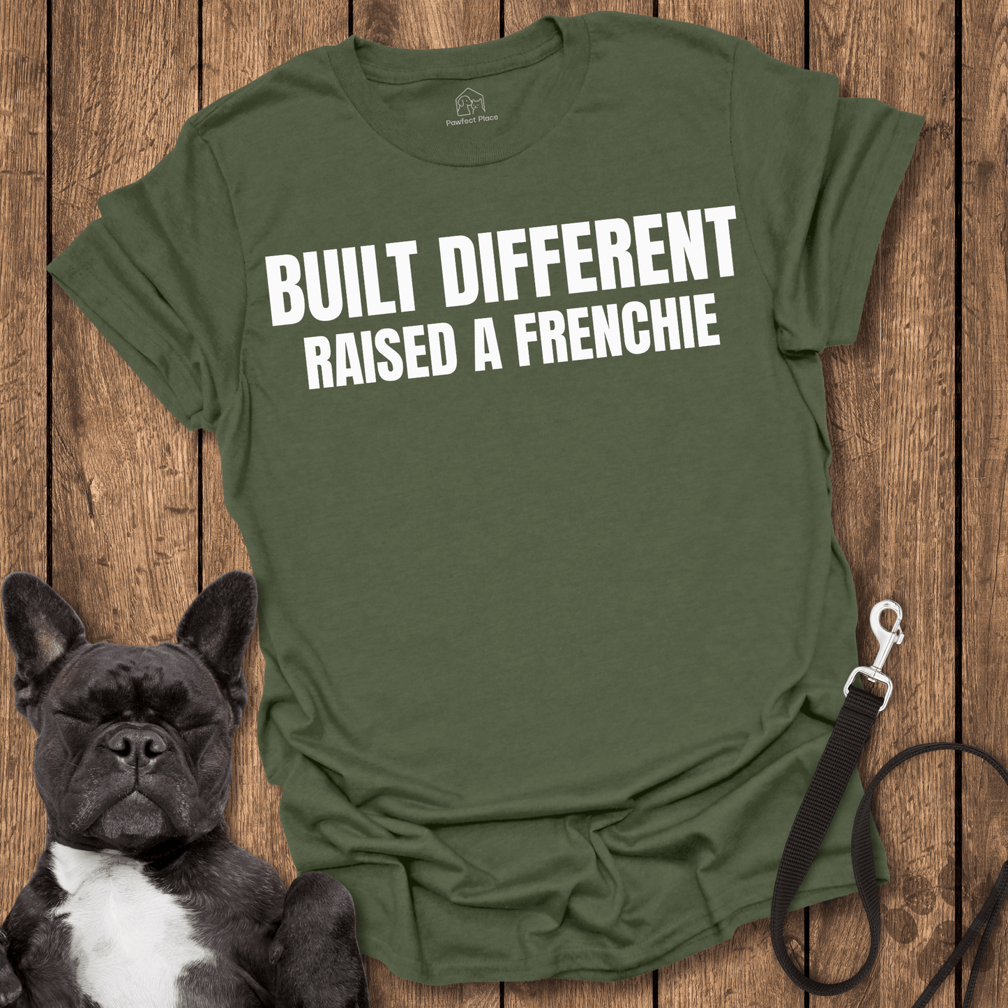 Frenchie T-Shirt, Built Different, Raised a Frenchie