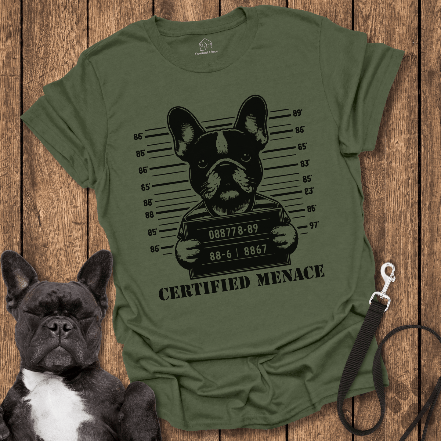 Frenchie T-Shirt, Certified Menace - Dog Shirt