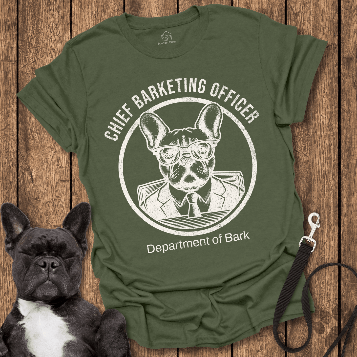 Frenchie T-Shirt, Chief Barketning Officer, Dept Of Bark - Dog Shirt