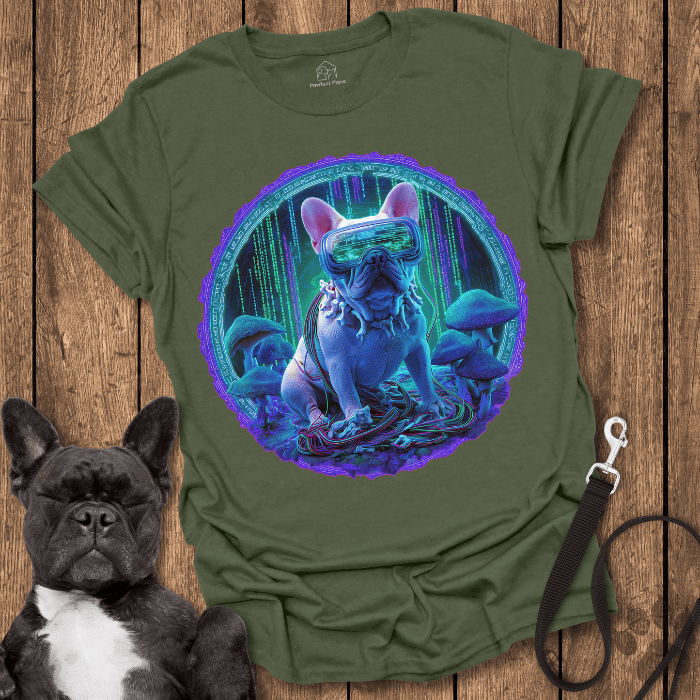 Frenchie T-Shirt, Code Breaking IT Frenchie - Leash Hacker - Dog Shirt