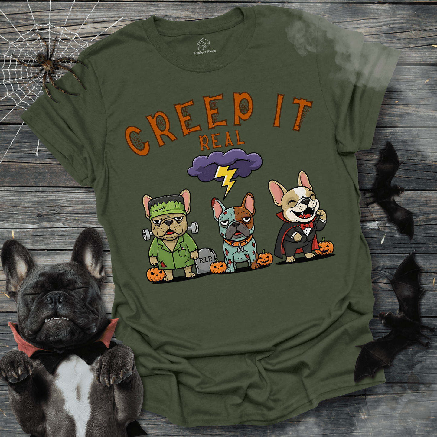 Creep It Real - Halloween Frenchie Tee - PawfectPlace