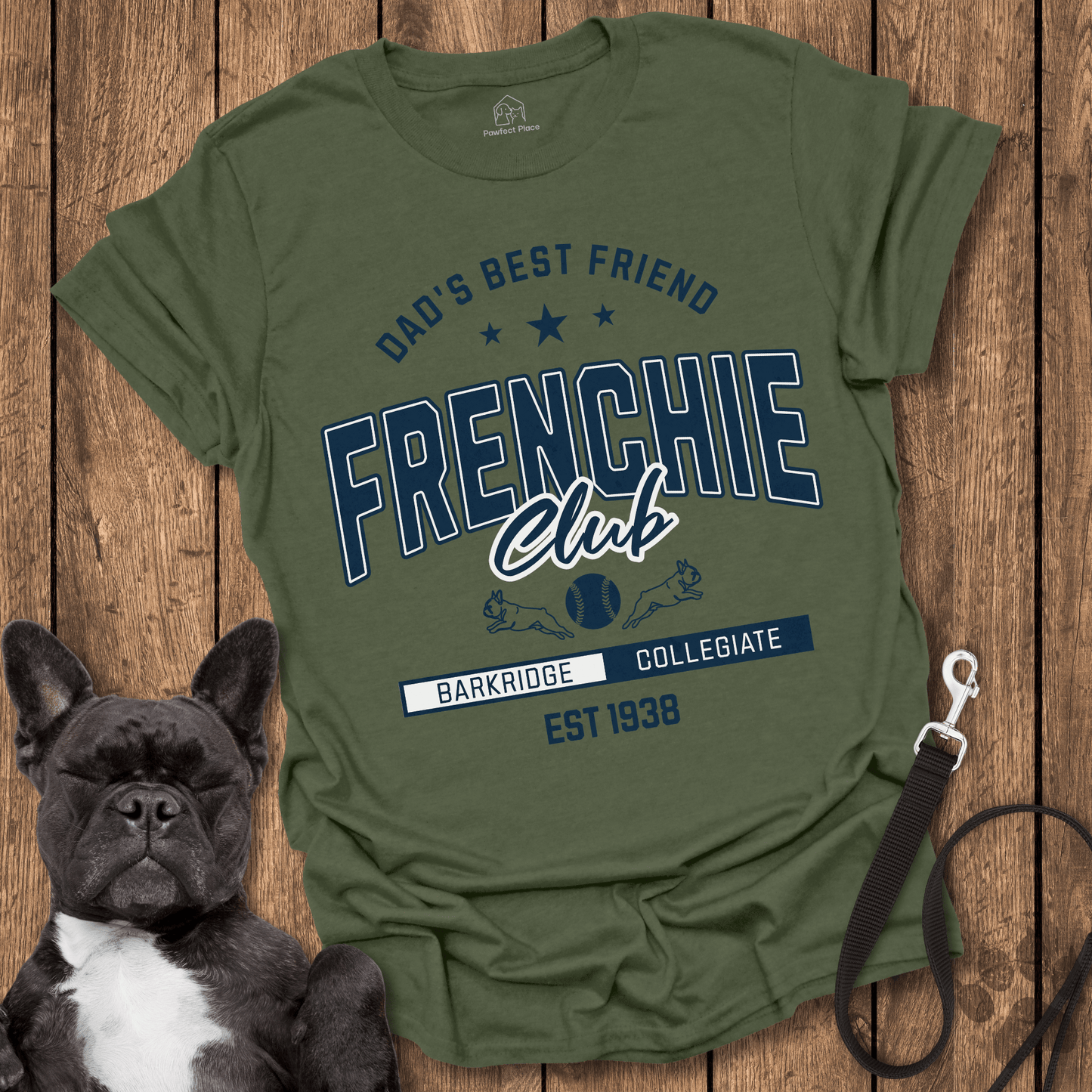 Frenchie, Dad's Best Friend Varsity Tee - Frenchie Tee - PawfectPlace