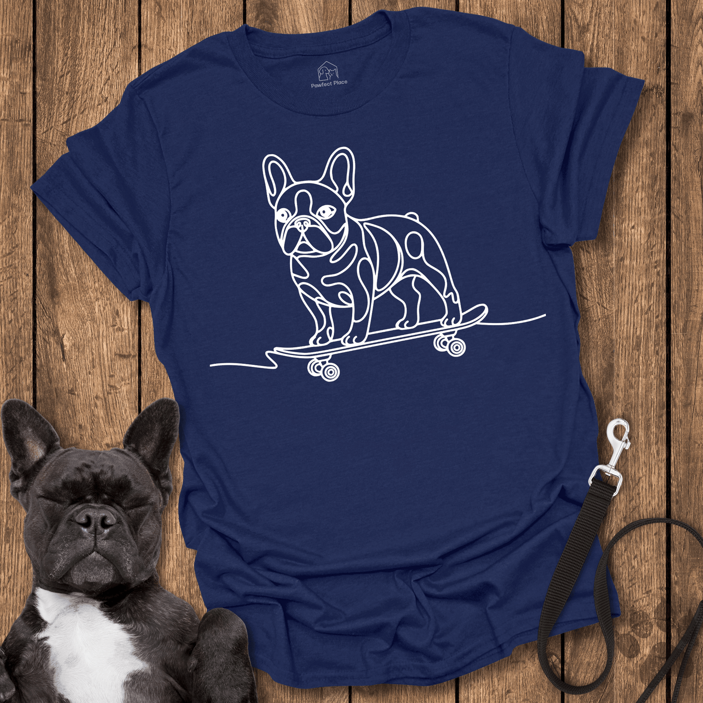 Frenchie T-Shirt, Frenchie Kick Push - Dog Shirt