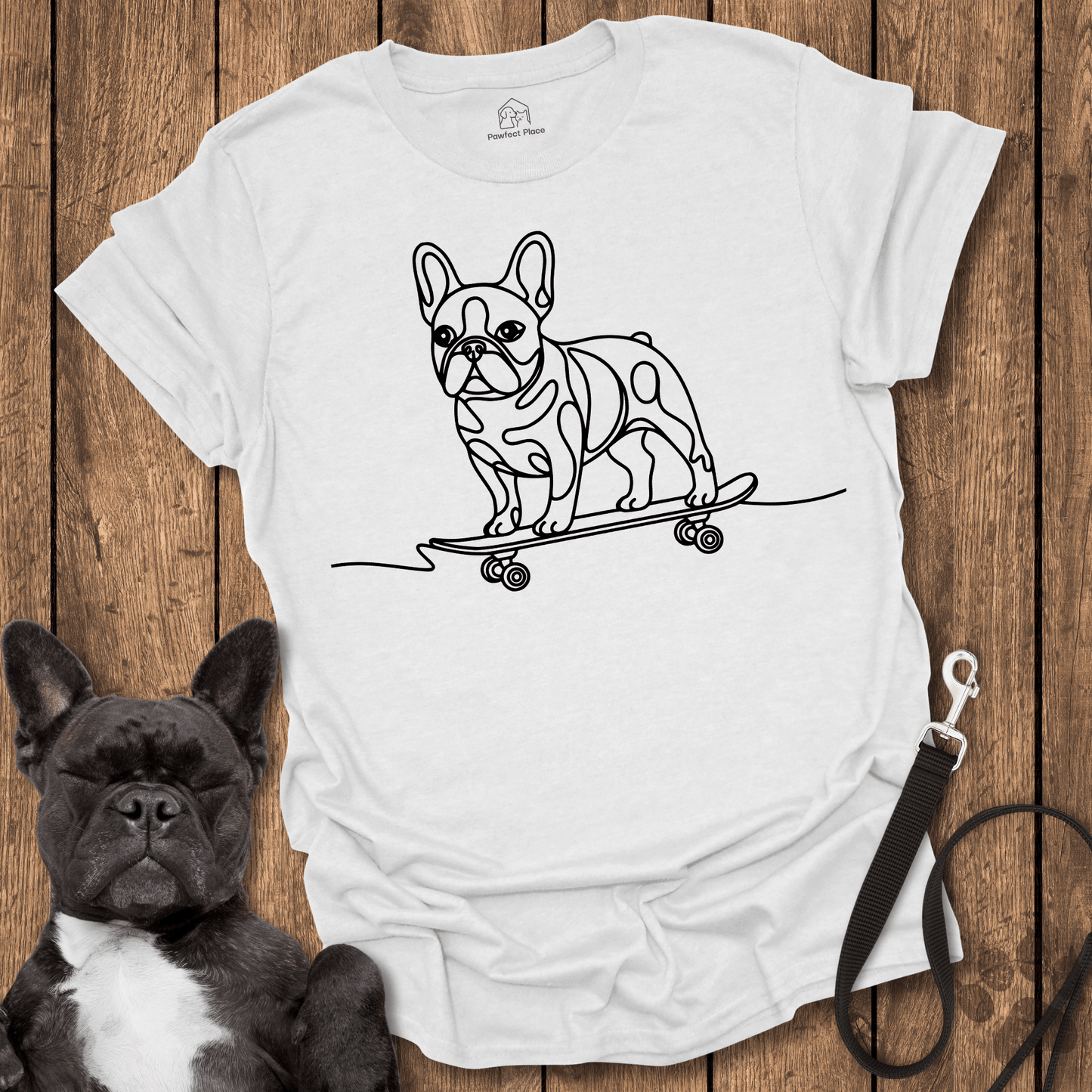 Frenchie T-Shirt, Frenchie Kick Push - Dog Shirt