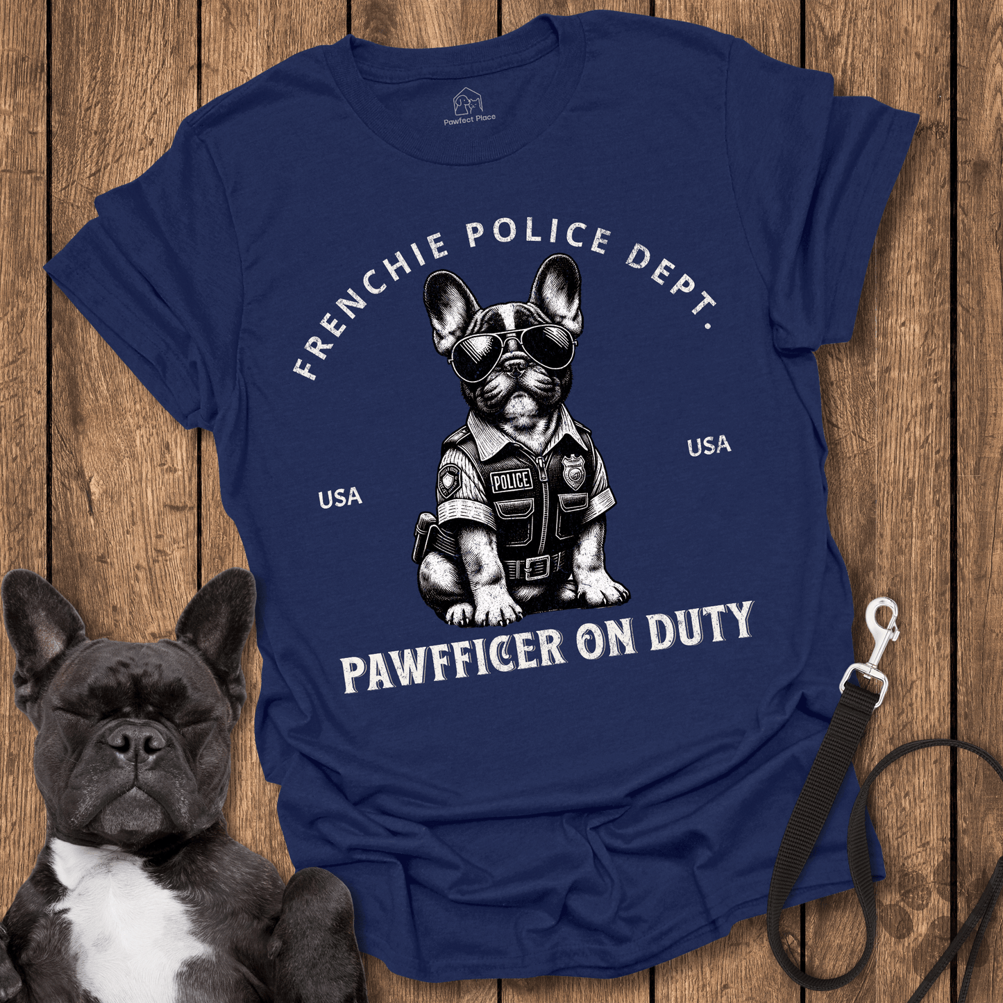 Frenchie T-Shirt, Frenchie On Duty, Police Pawfficer - Dog Shirt