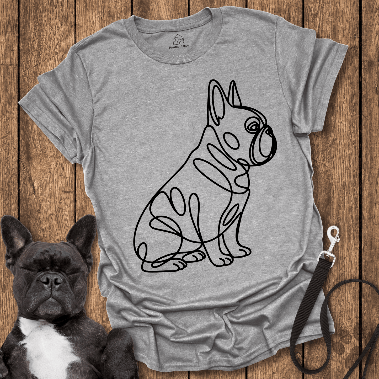 Frenchie T-Shirt, Frenchie Side Sit - Dog Shirt