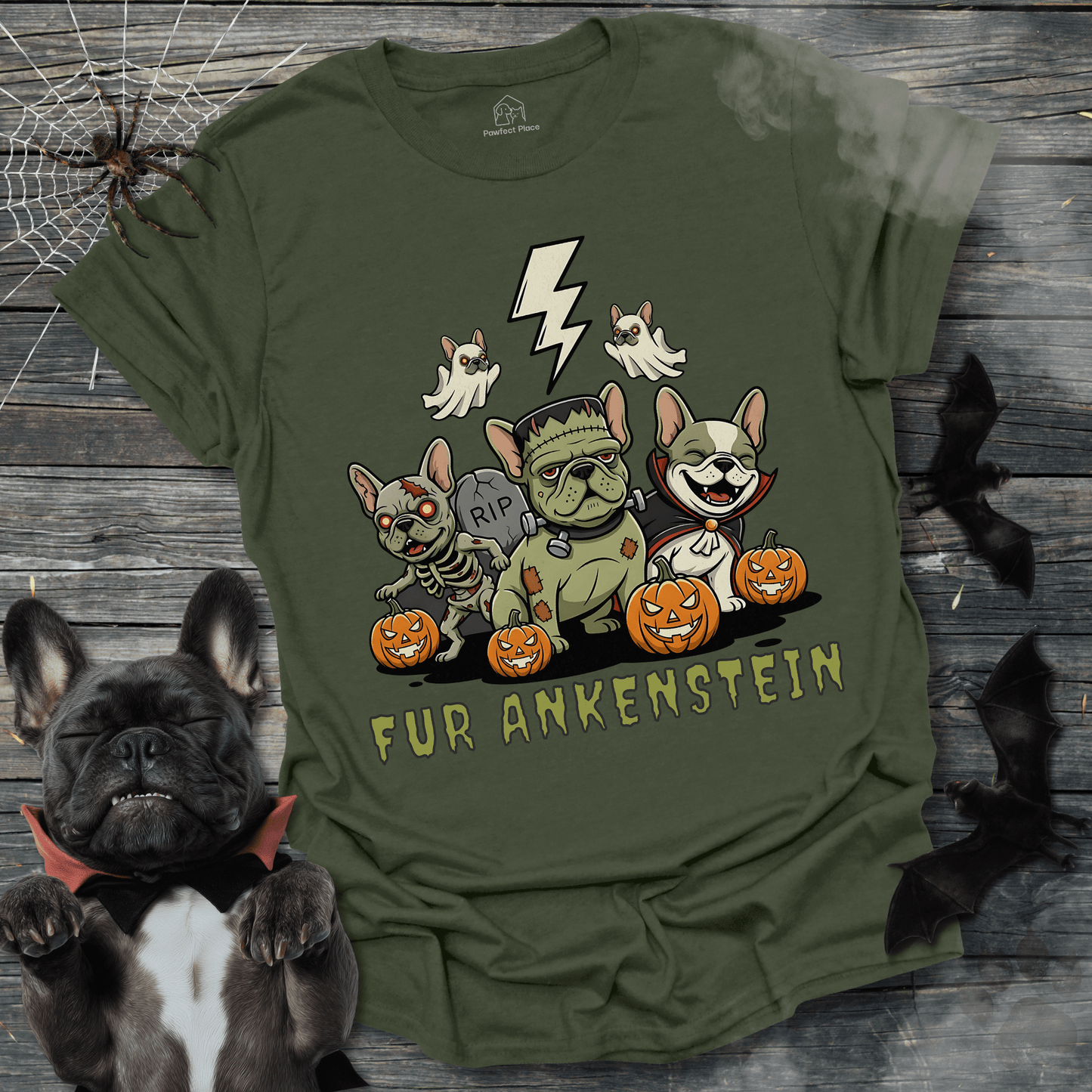 Fur Ankenstein - Halloween Frenchie Tee - PawfectPlace