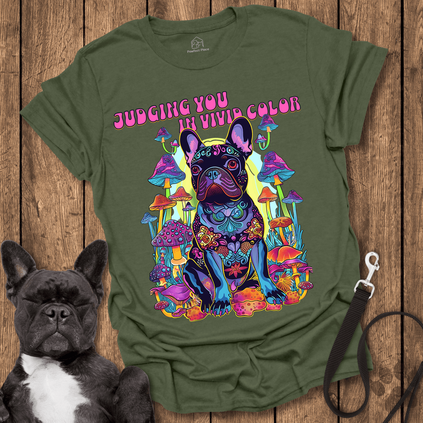Frenchie T-Shirt, Judging You In Vivid Color - Dog Shirt