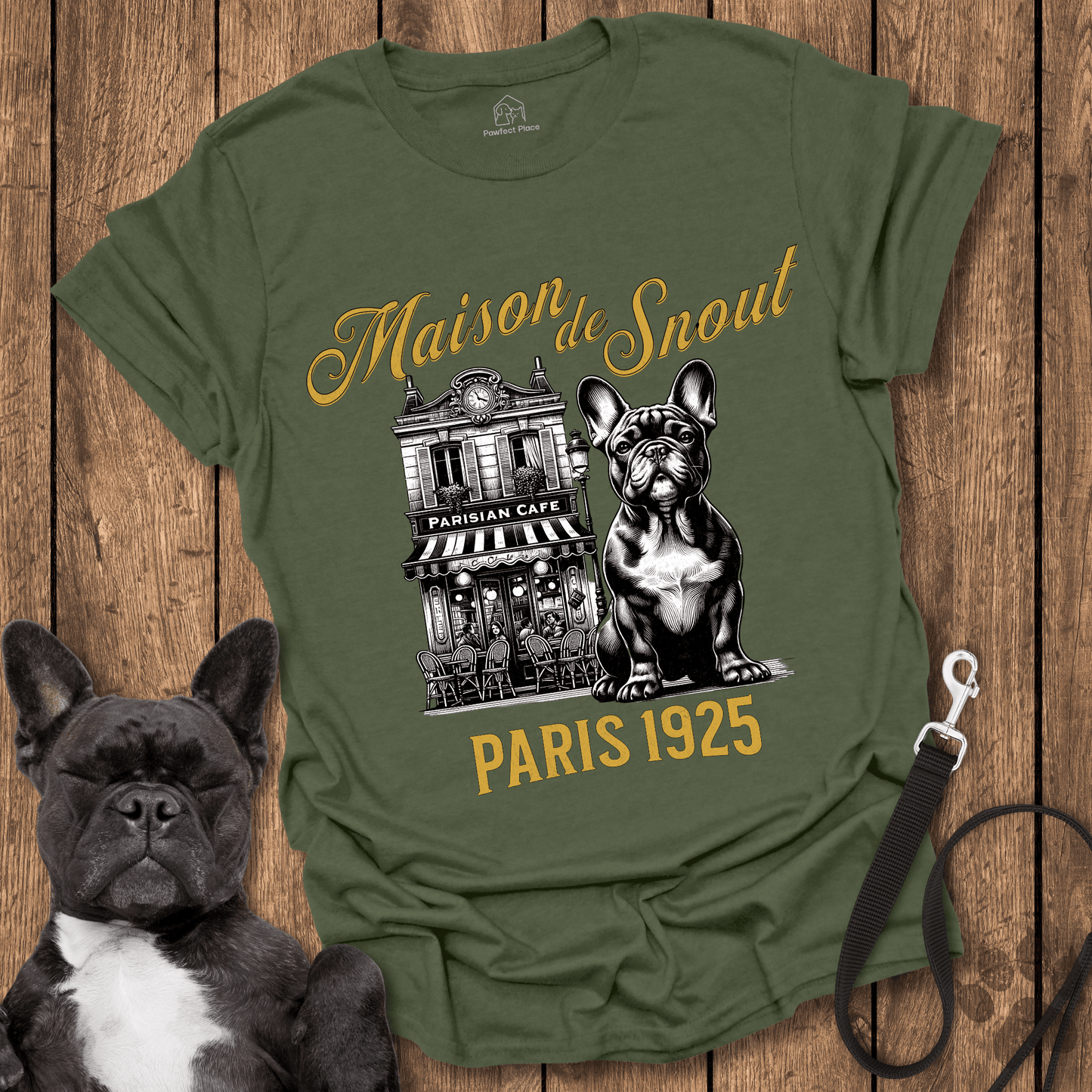 Frenchie T-Shirt, Maison De Snout, Frenchie In Paris - Dog Shirt