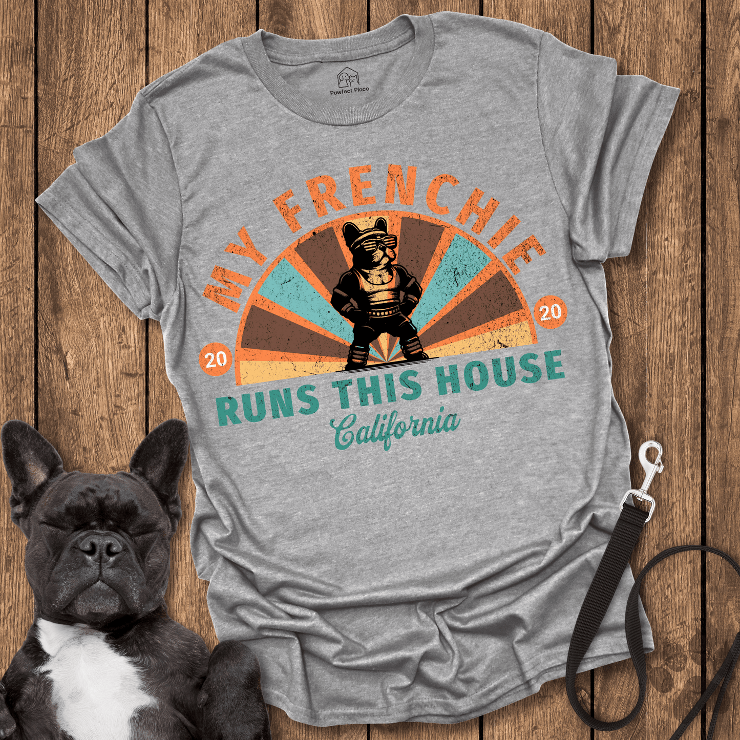 Frenchie T-Shirt, My Frenchie Runs This House - Dog Shirt