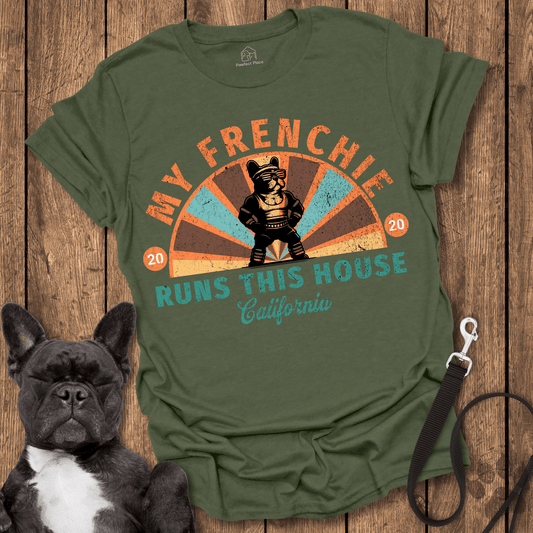 Frenchie T-Shirt, My Frenchie Runs This House - Dog Shirt