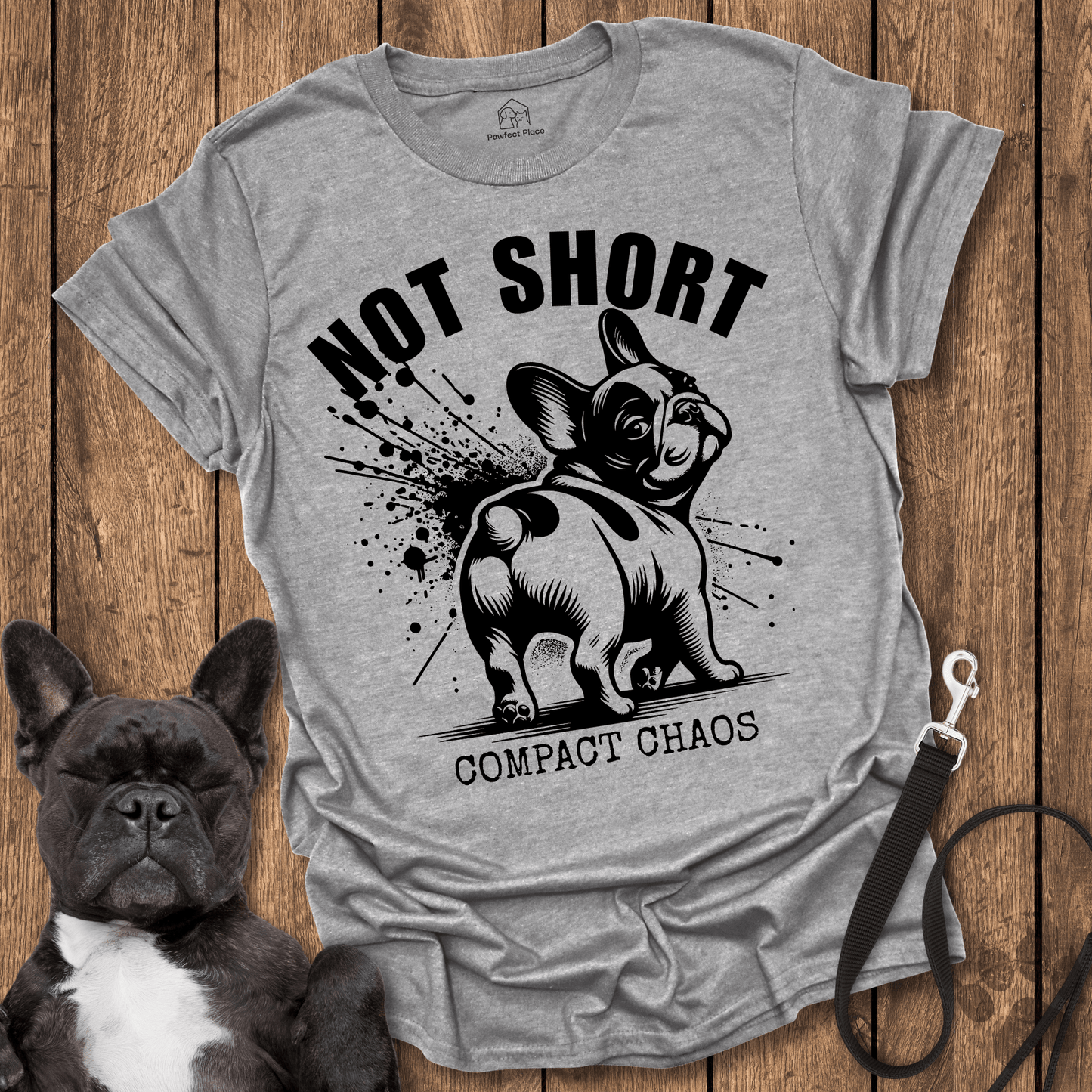 Frenchie T-Shirt, Not Short, Compact Chaos - Dog Shirt