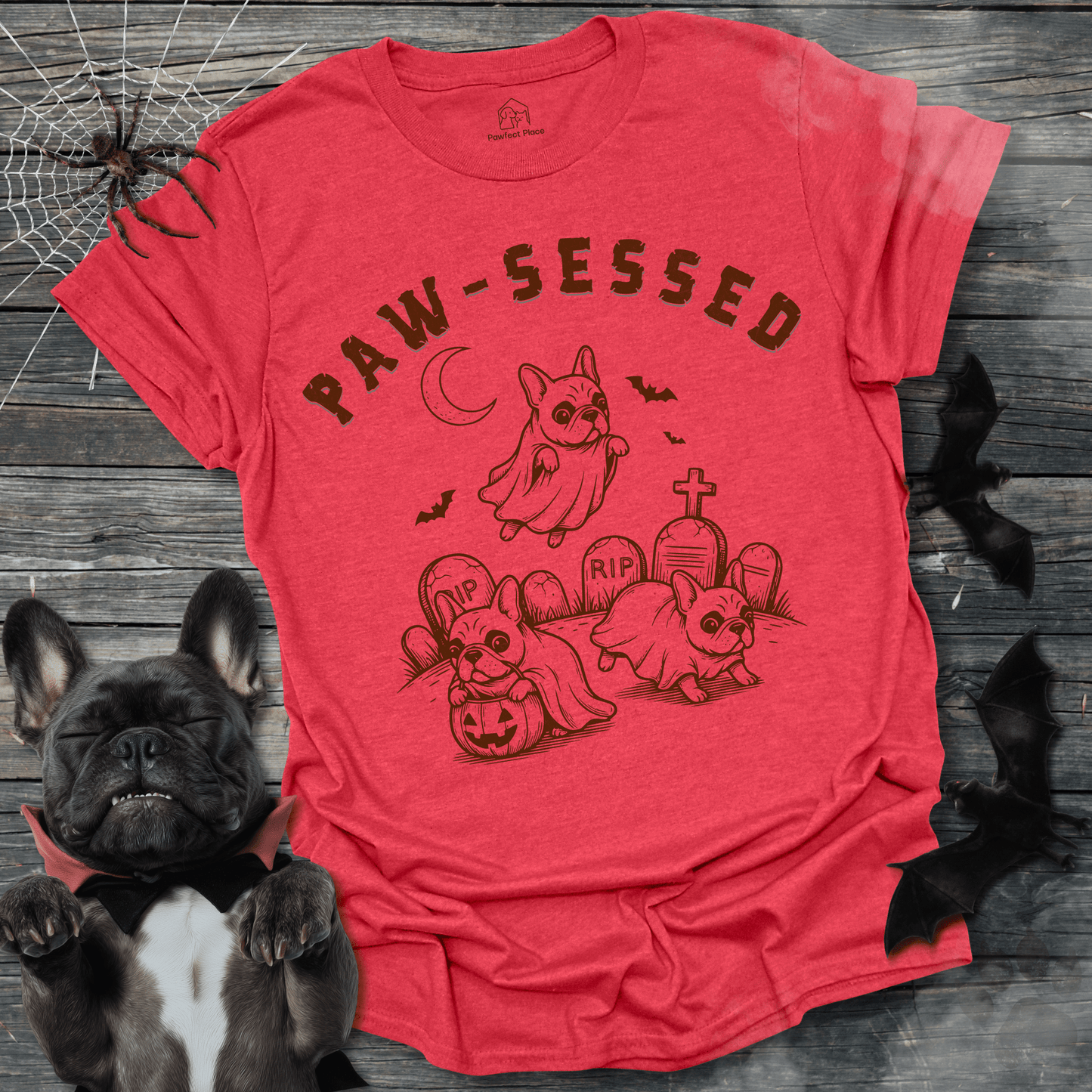 Paw - Sessed, Vintage - Halloween Frenchie Tee - PawfectPlace