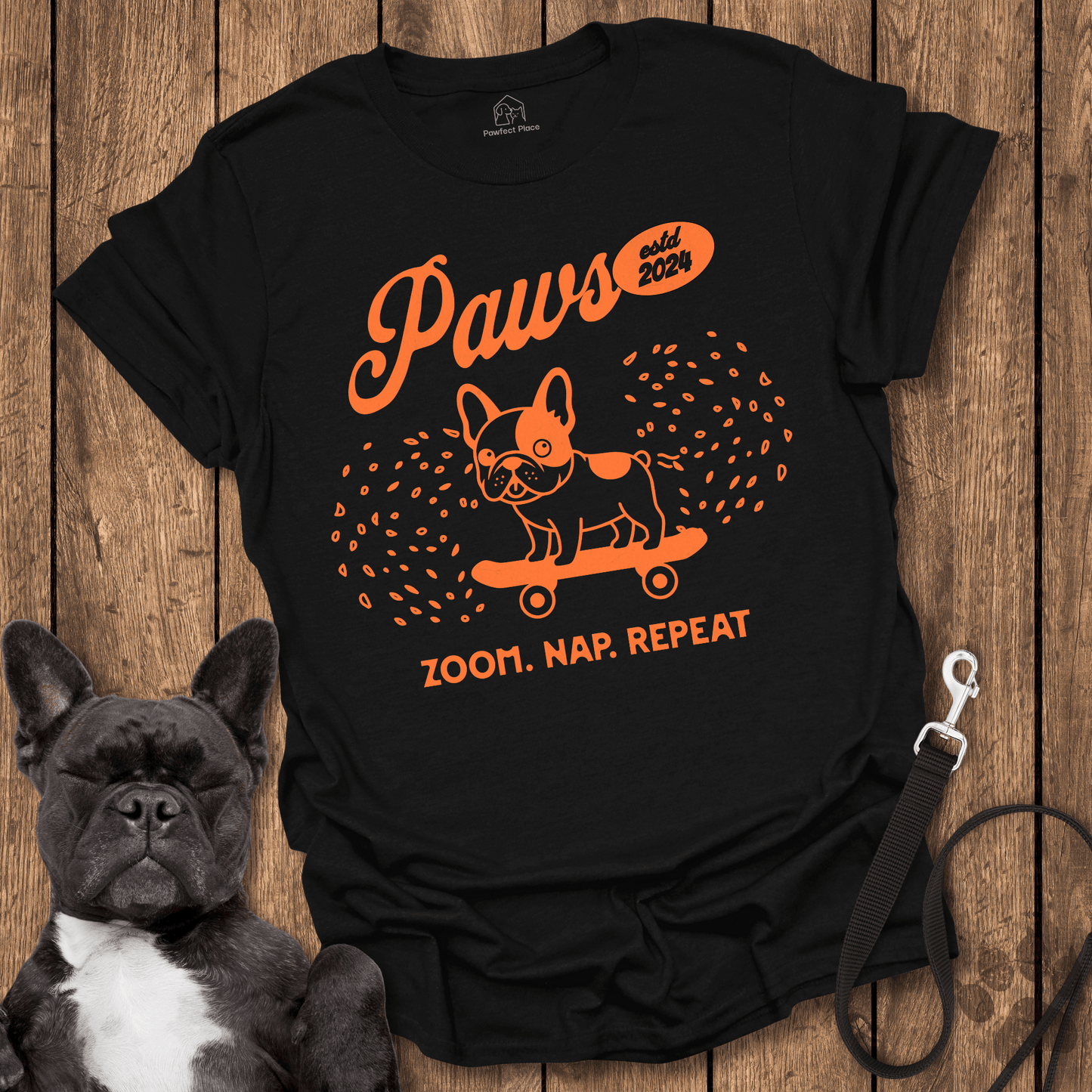 Paws, Zoom, Nap, Repeat - Frenchie Tee - PawfectPlace