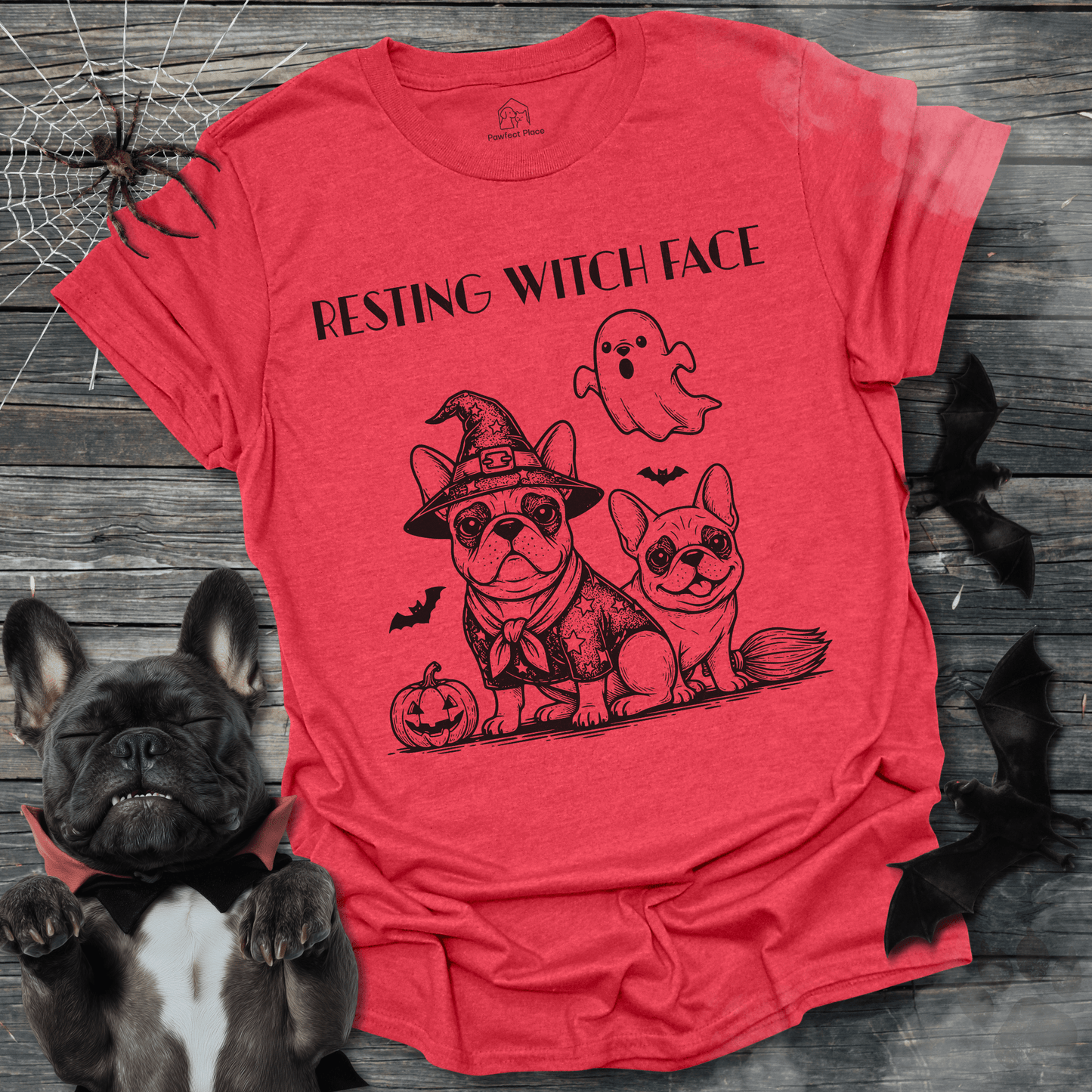 Resting Witch Face, Vintage - Halloween Frenchie Tee - PawfectPlace