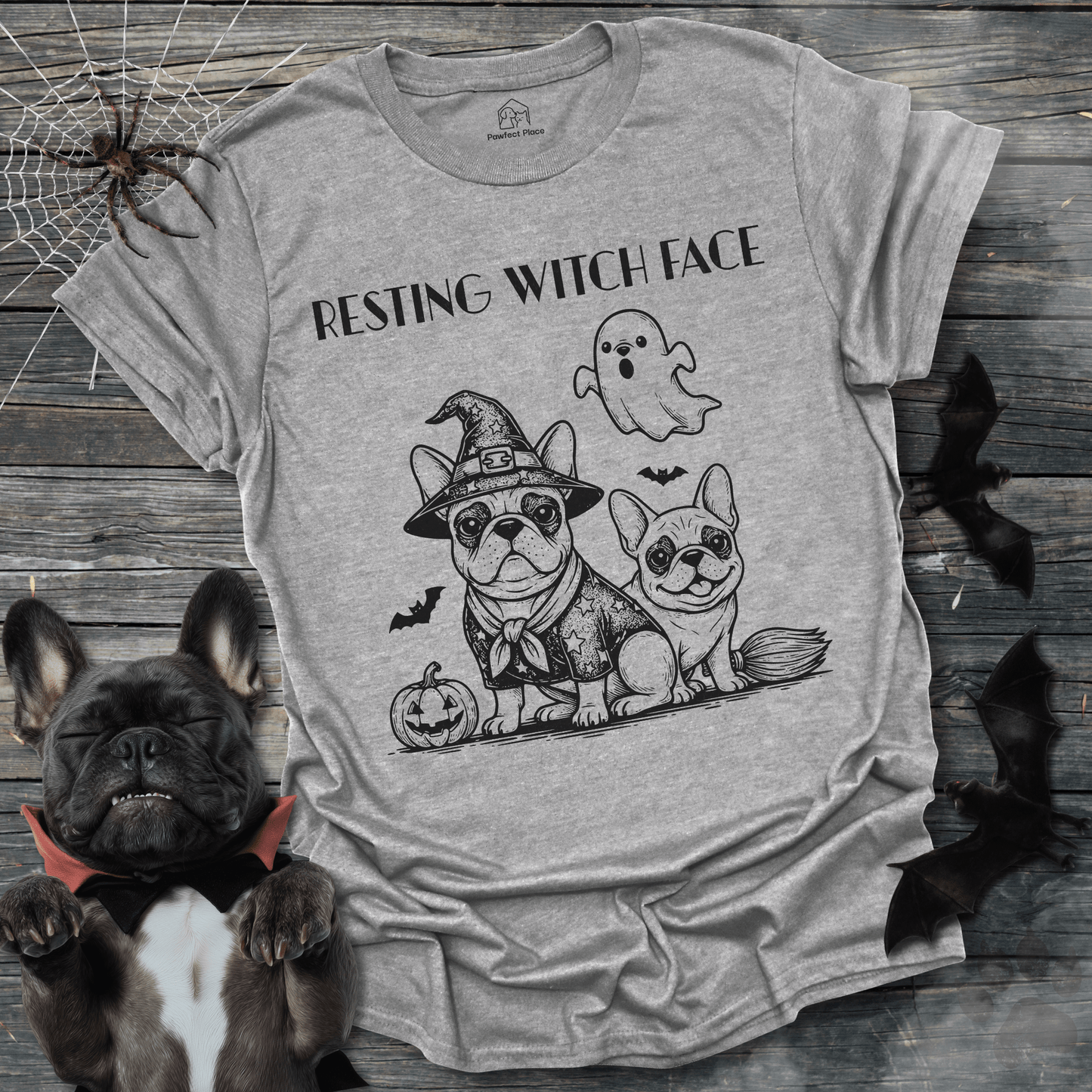 Resting Witch Face, Vintage - Halloween Frenchie Tee - PawfectPlace