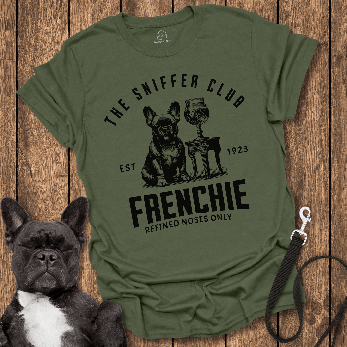 Frenchie T-Shirt, The Sniffer Club, Refined Noses Only - Dog Shirt