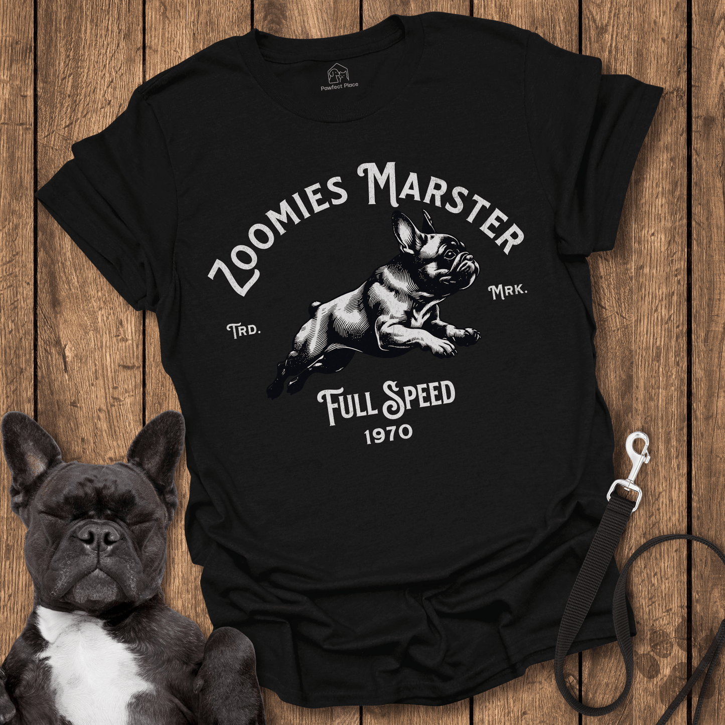 Zoomies Master, Full Speed - Frenchie Tee - PawfectPlace