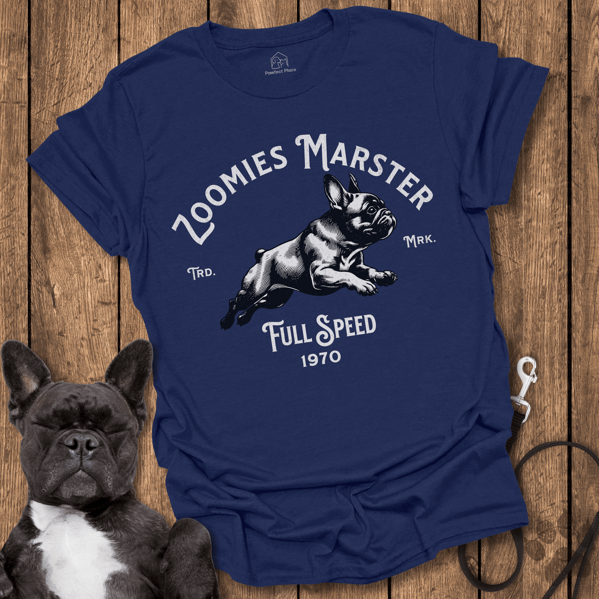 Zoomies Master, Full Speed - Frenchie Tee - PawfectPlace