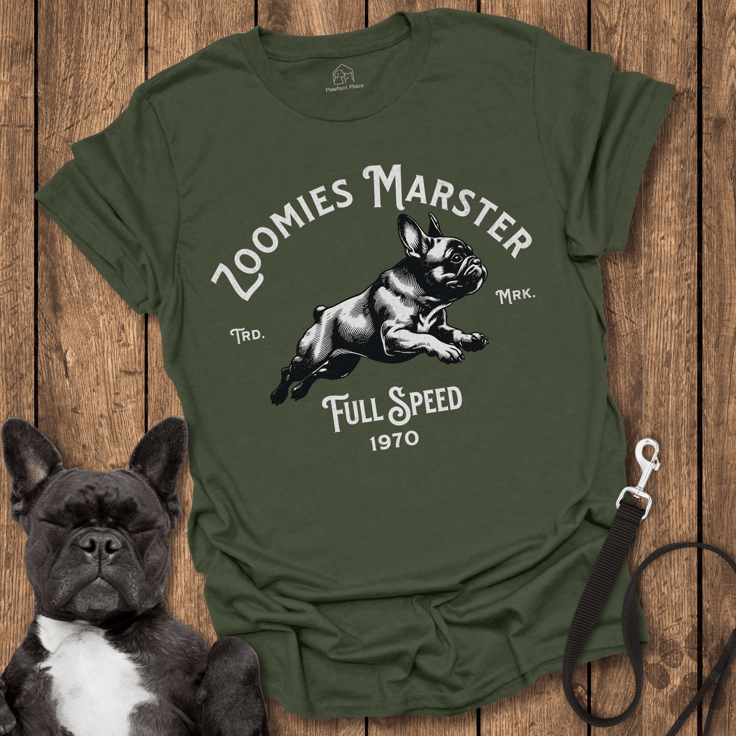 Zoomies Master, Full Speed - Frenchie Tee - PawfectPlace