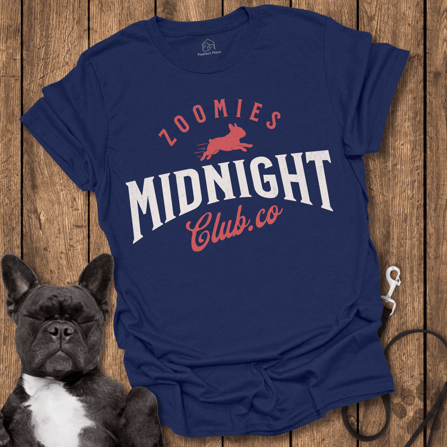Zoomies Midnight Club - Frenchie Tee - PawfectPlace