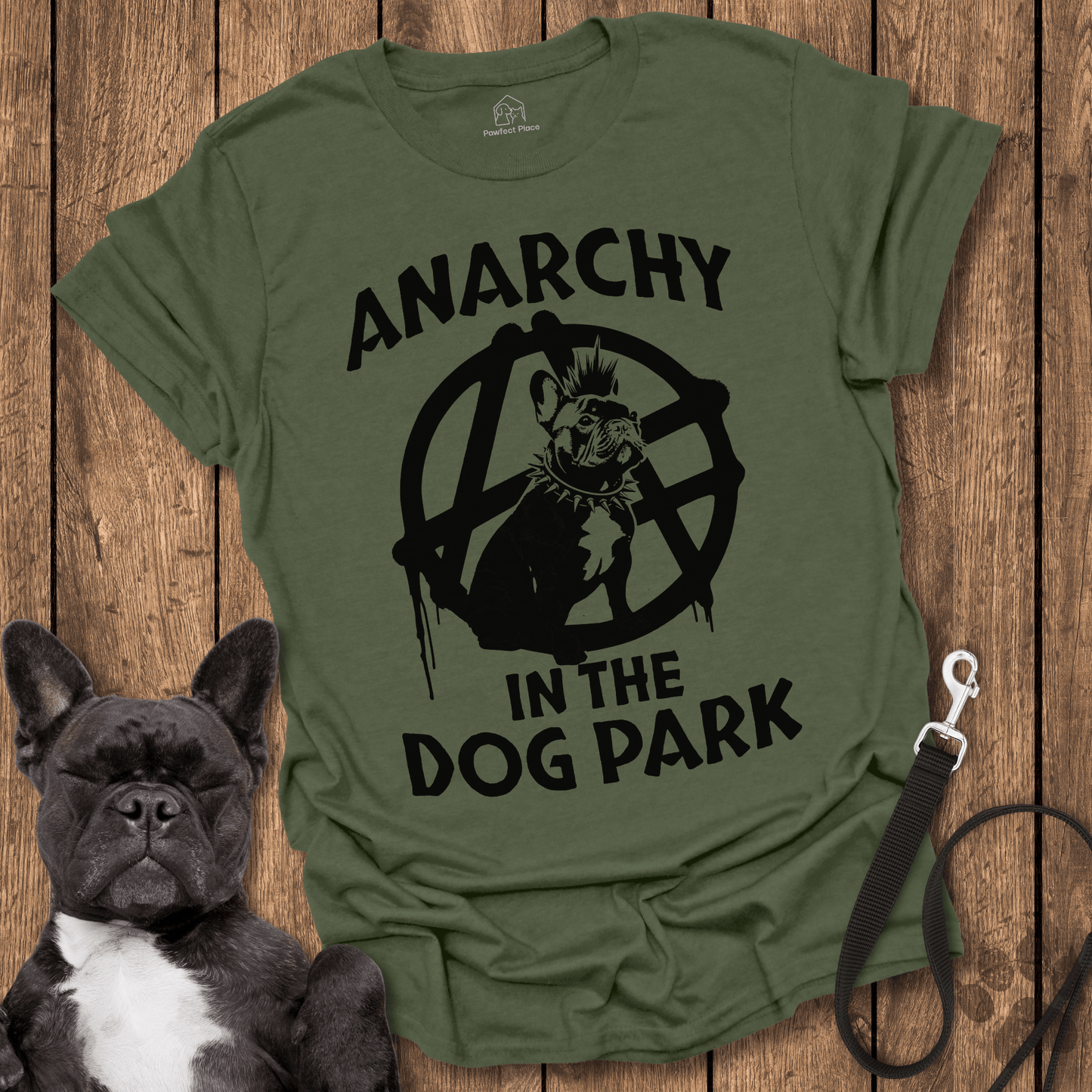 Frenchie T-Shirt, Anarchy In The Dog Park - Dog Shirt