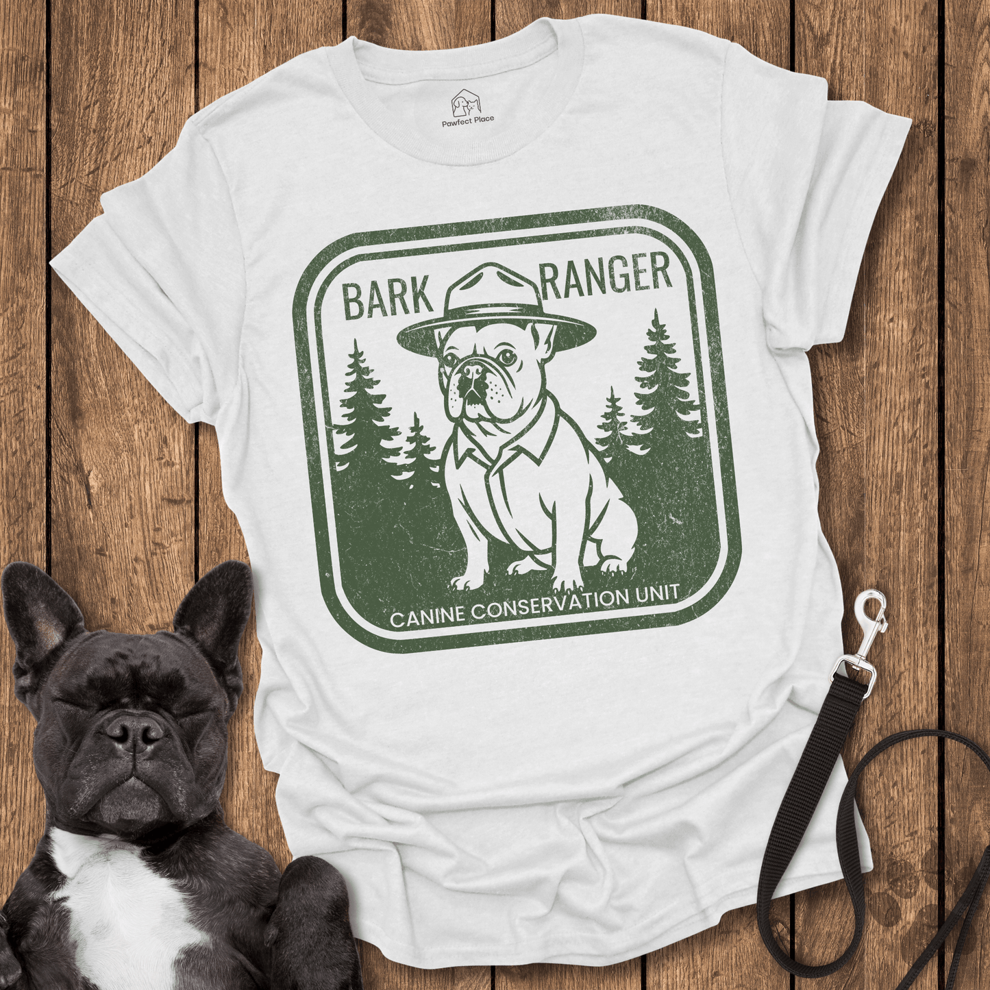 Frenchie T-Shirt, Bark Ranger, Canine Conservation - Dog Shirt