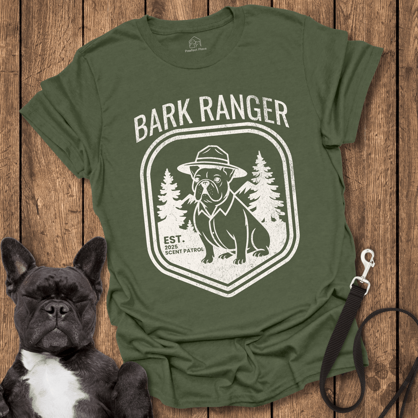 Frenchie T-Shirt, Bark Ranger, Scent Patrol - Dog Shirt