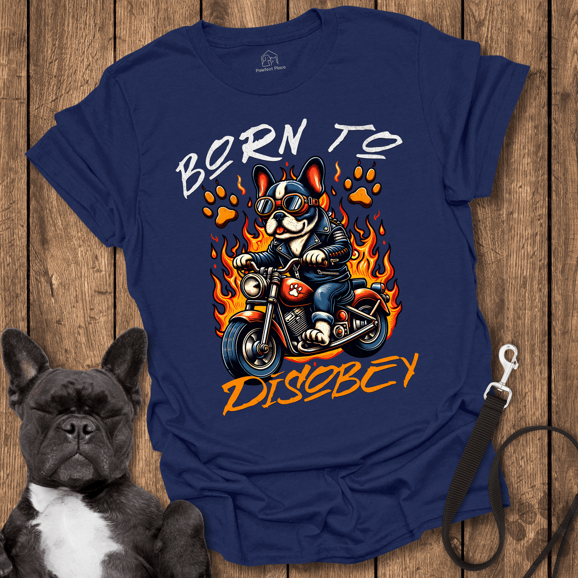 Frenchie T-Shirt, Born To Disobey - Dog Shirt