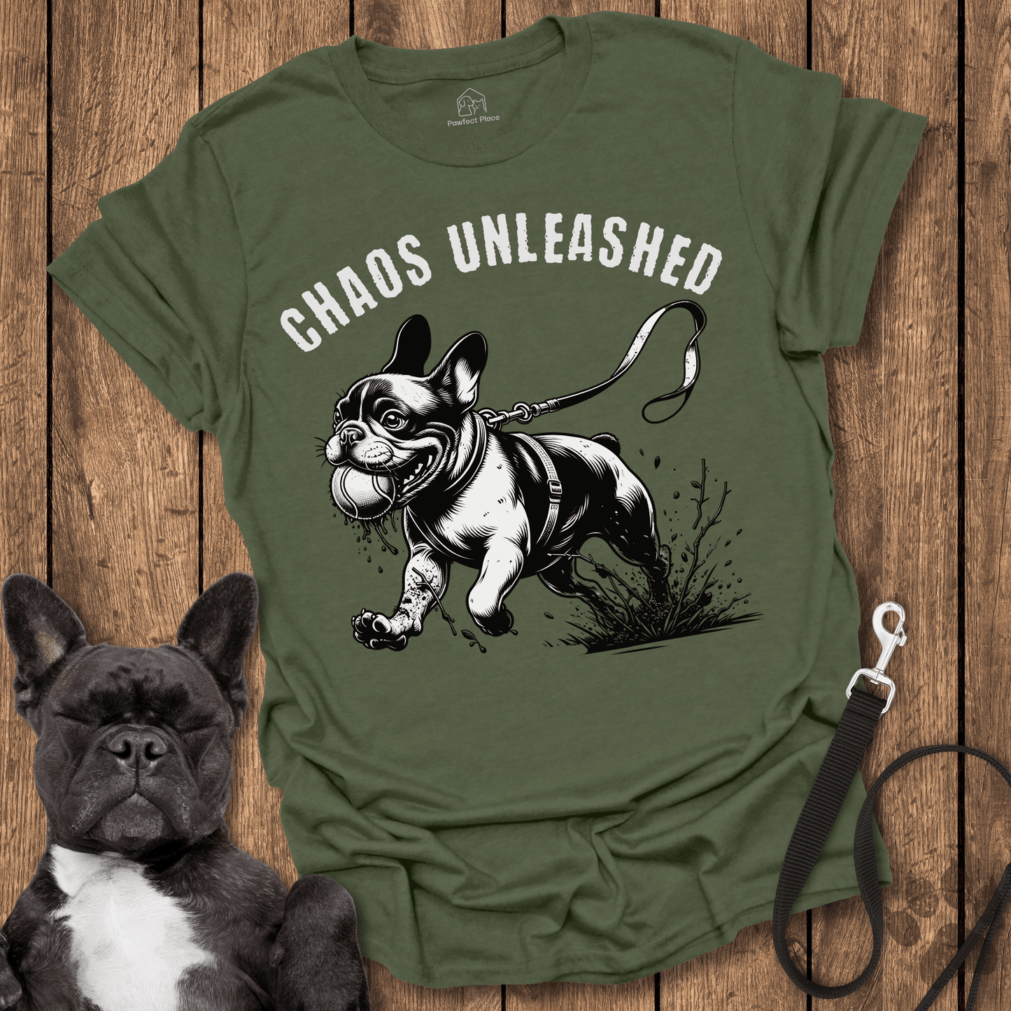 Frenchie T-Shirt, Chaos Unleased - Dog Shirt