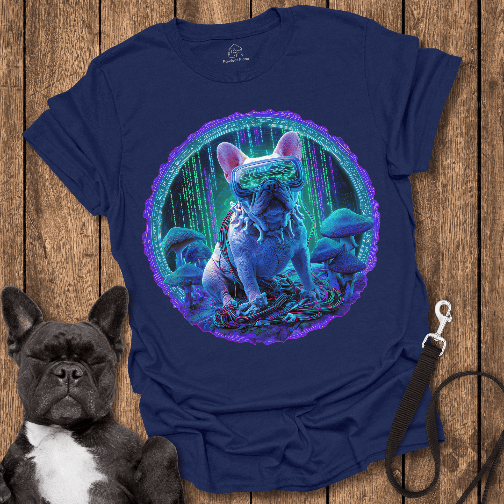 Frenchie T-Shirt, Code Breaking IT Frenchie - Leash Hacker - Dog Shirt
