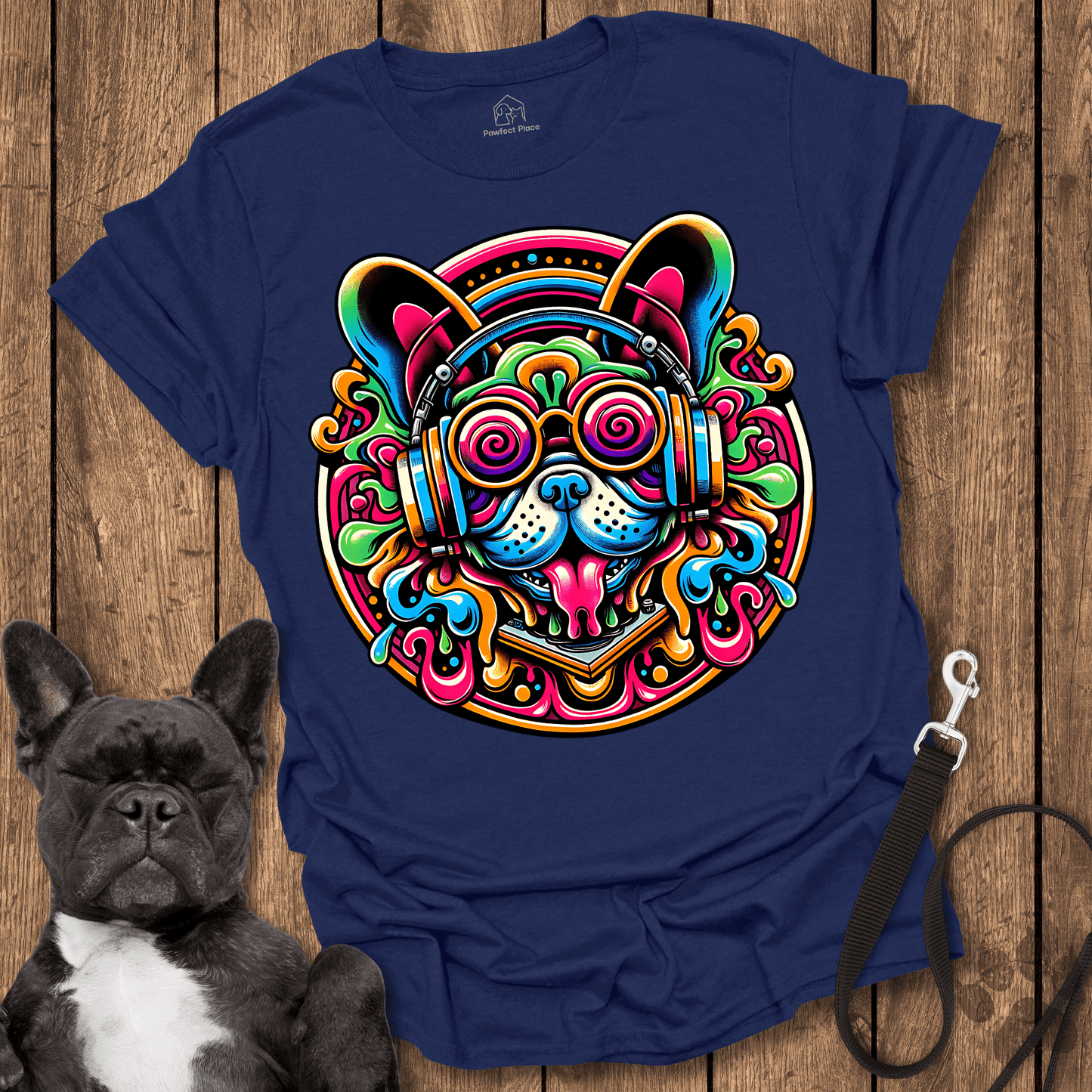 Frenchie T-Shirt, DJ Snort, Frenchie Music Freak - Dog Shirt