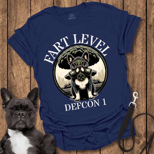 Frenchie T-Shirt, Fart Level DEFCON 1 - Dog Shirt