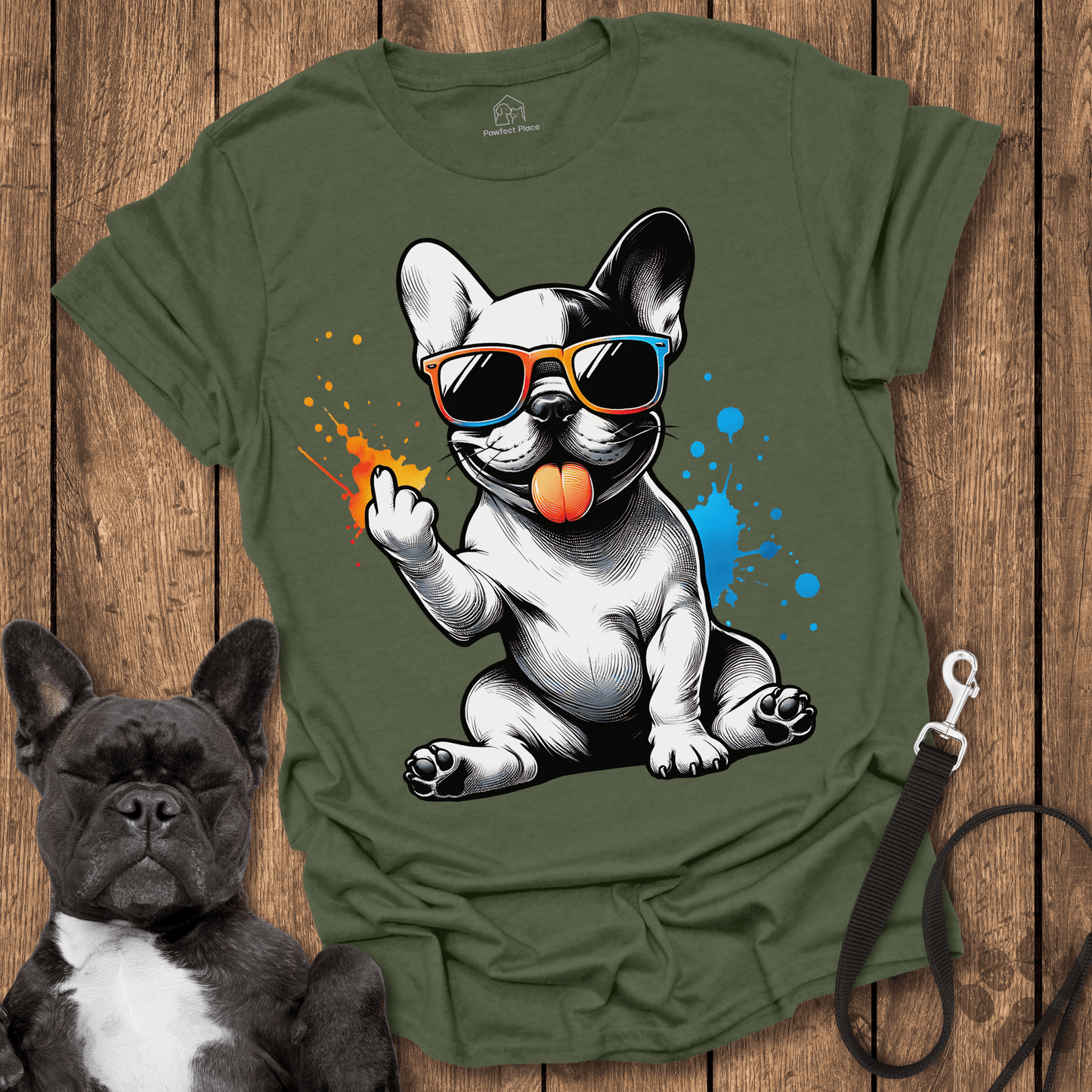 Frenchie T-Shirt, Fluff Off - Dog Shirt