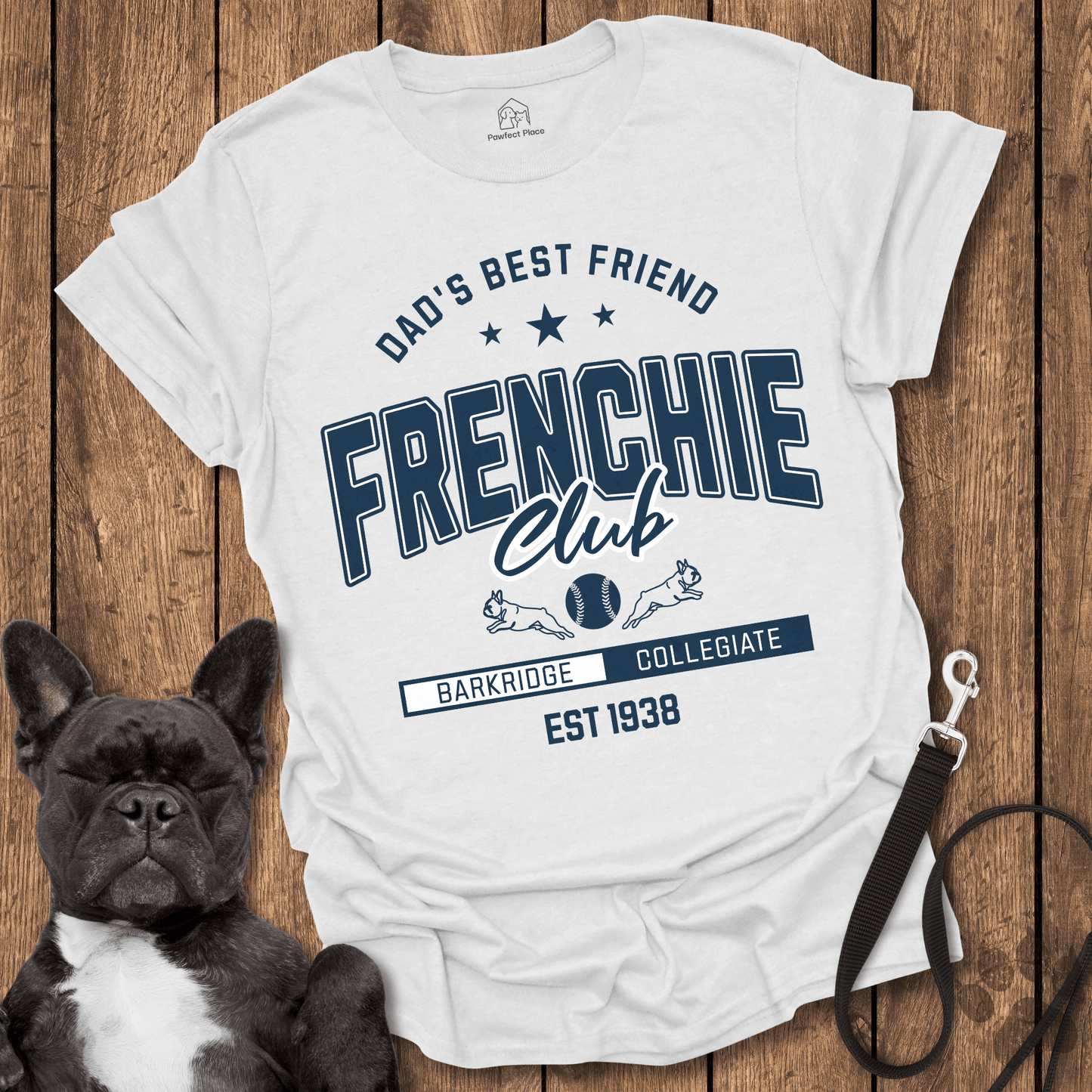 Frenchie, Dad's Best Friend Varsity Tee - Frenchie Tee - PawfectPlace