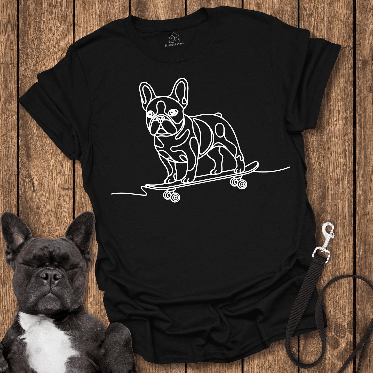 Frenchie T-Shirt, Frenchie Kick Push - Dog Shirt