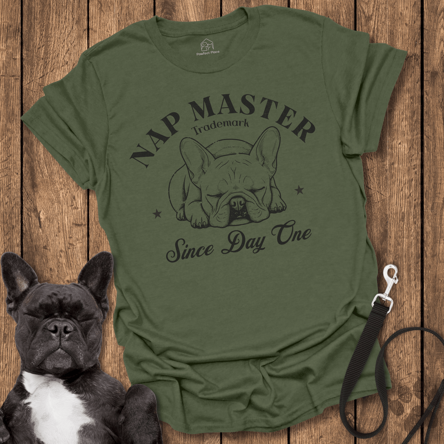Frenchie T-Shirt, Frenchie, Nap Master From Day One - Dog Shirt