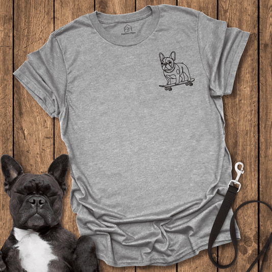 Frenchie T-Shirt, Frenchie Pocket Skateboarder - Dog Shirt