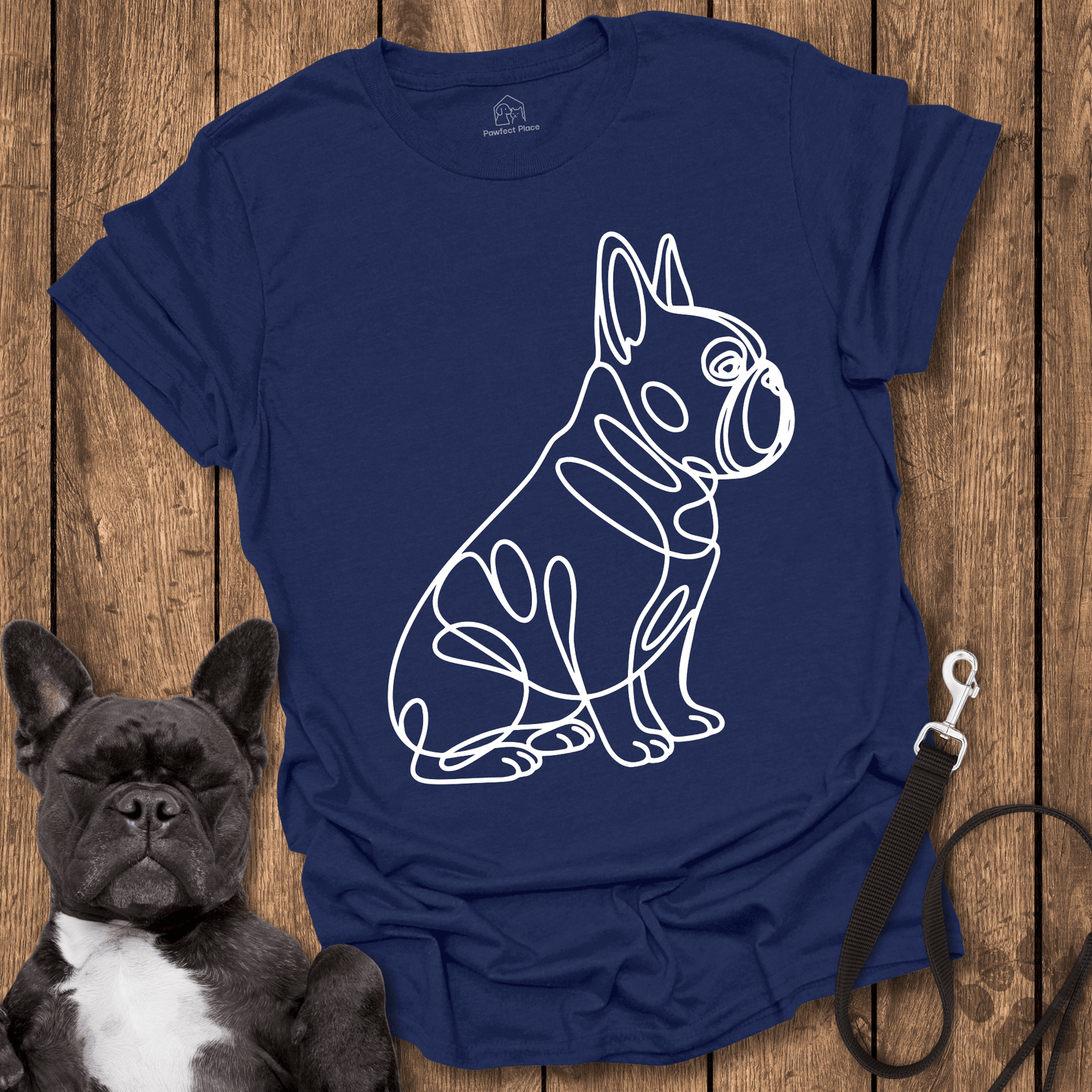 Frenchie T-Shirt, Frenchie Side Sit - Dog Shirt