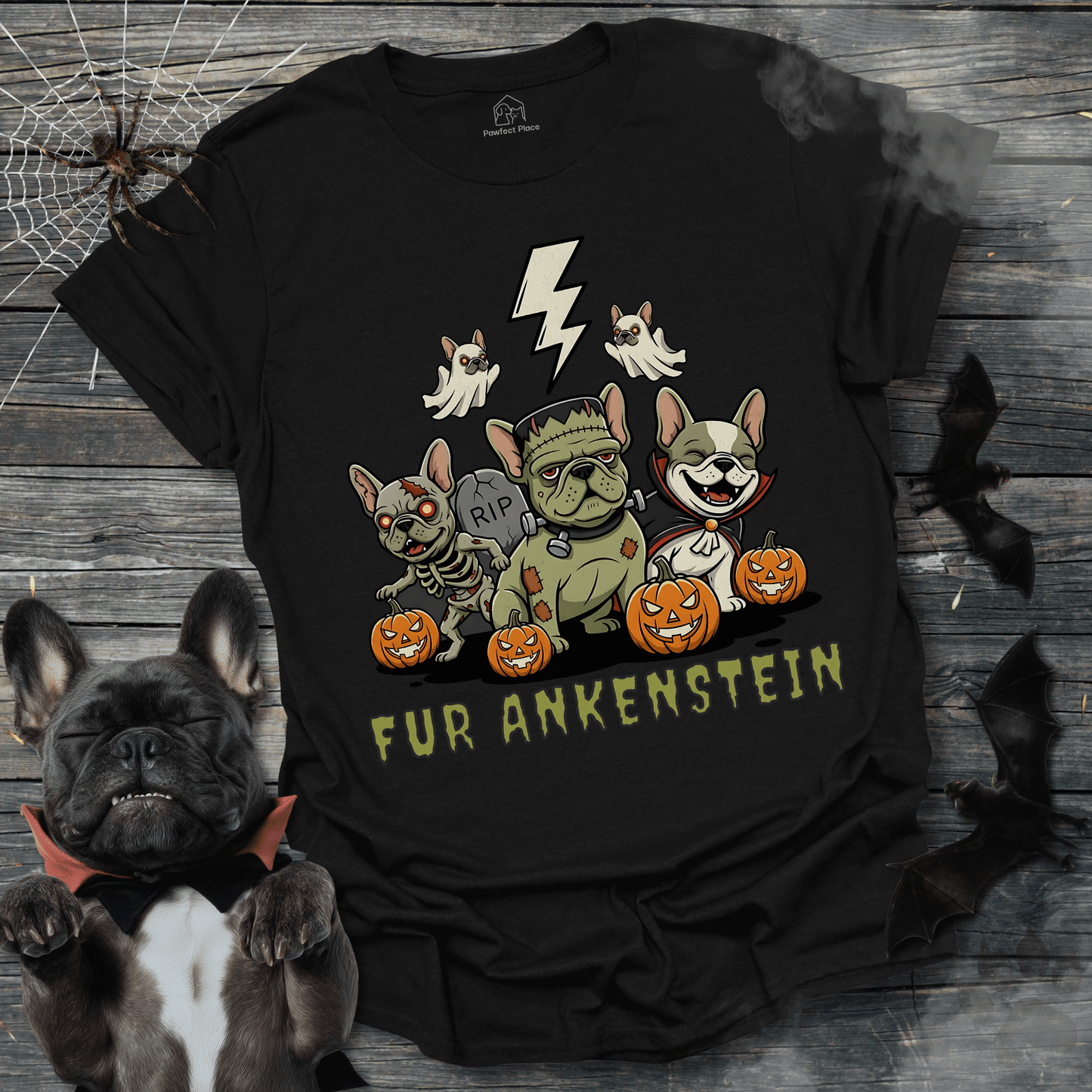 Fur Ankenstein - Halloween Frenchie Tee - PawfectPlace