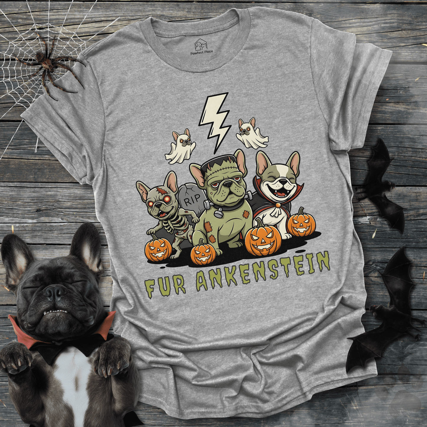 Fur Ankenstein - Halloween Frenchie Tee - PawfectPlace