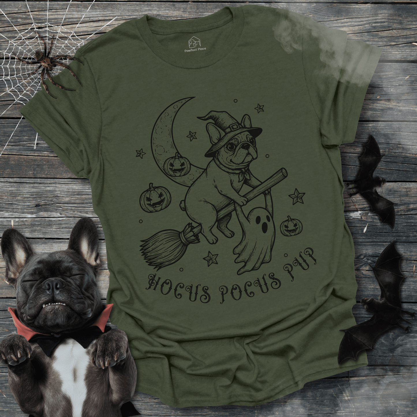 Hocus Pocus Pup, Vintage - Halloween Frenchie Tee - PawfectPlace