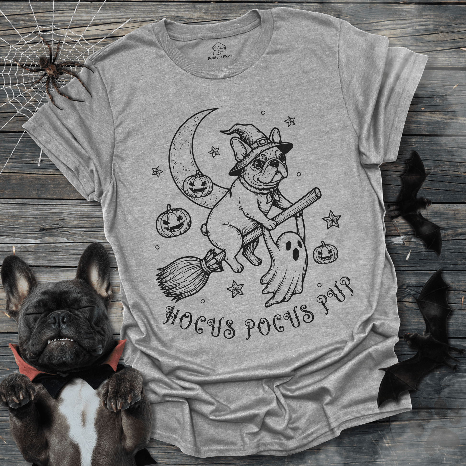 Hocus Pocus Pup, Vintage - Halloween Frenchie Tee - PawfectPlace